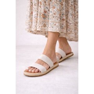 SOREL Ella™ II Slide Double Strap Tan Leather Sandals – Women's Size 9